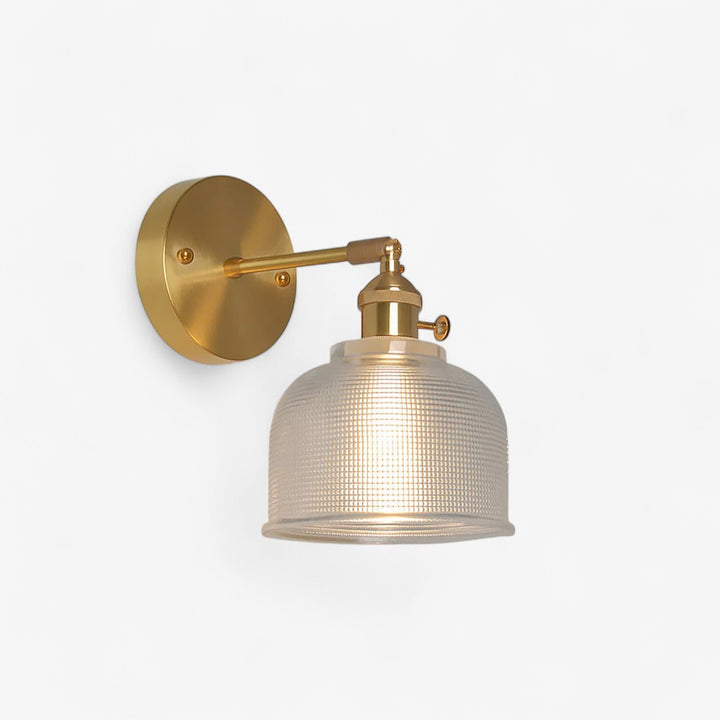 Adjustable Golden & Glass Wall Sconce with Vintage Retro Design