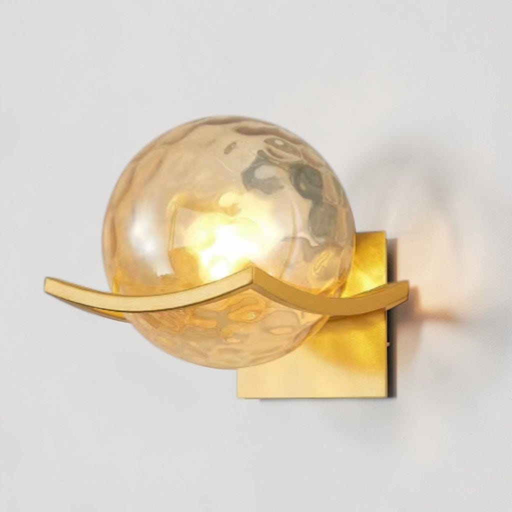 Aurelle Glass Sphere Wall Sconce Light with Gold Finish Boldenn