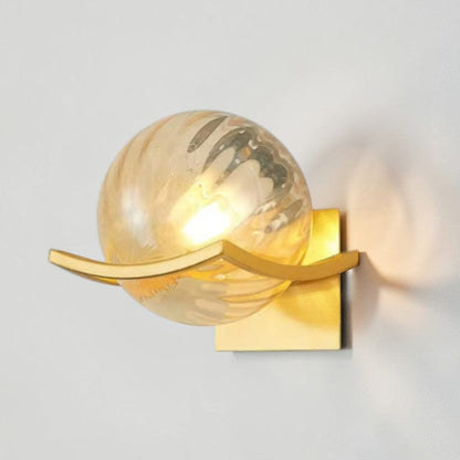 Aurelle Glass Sphere Wall Sconce Light with Gold Finish Boldenn