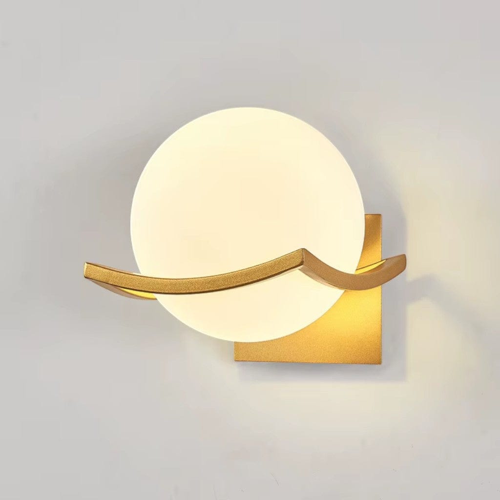 Aurelle Glass Sphere Wall Sconce Light with Gold Finish Boldenn