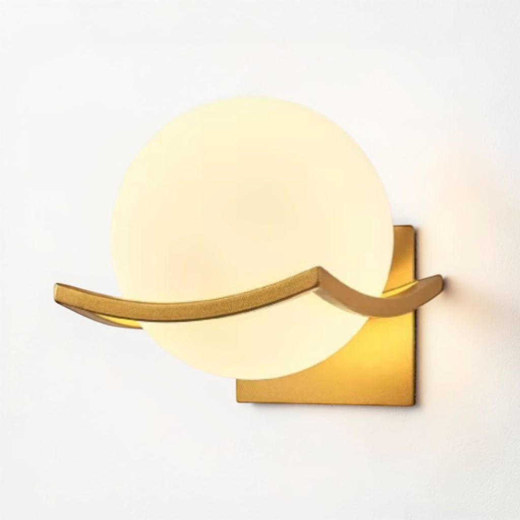 Aurelle Glass Sphere Wall Sconce Light with Gold Finish Boldenn