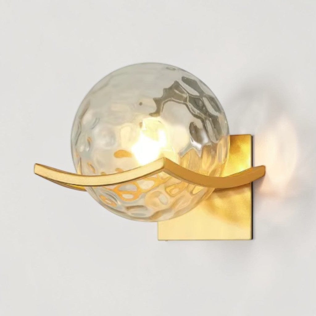 Aurelle Glass Sphere Wall Sconce Light with Gold Finish Boldenn