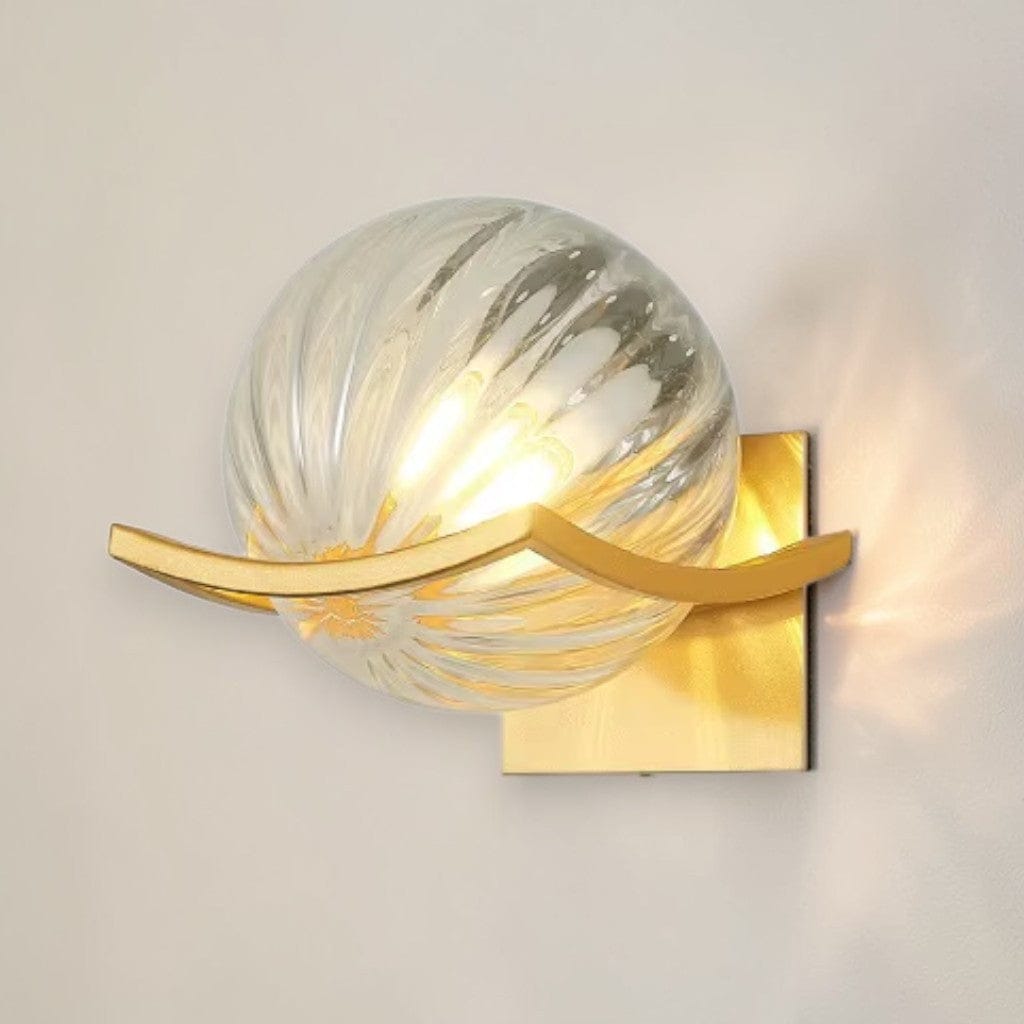 Aurelle Glass Sphere Wall Sconce Light with Gold Finish Boldenn