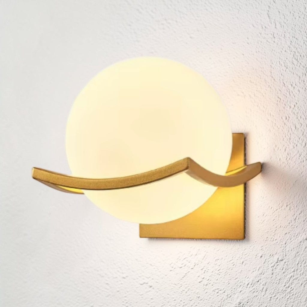 Aurelle Glass Sphere Wall Sconce Light with Gold Finish Boldenn