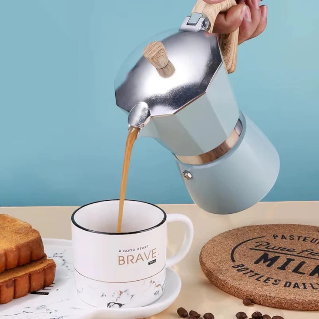AzurBrew Aluminium Moka Pot – Classic Italian Stovetop Espresso Maker Boldenn
