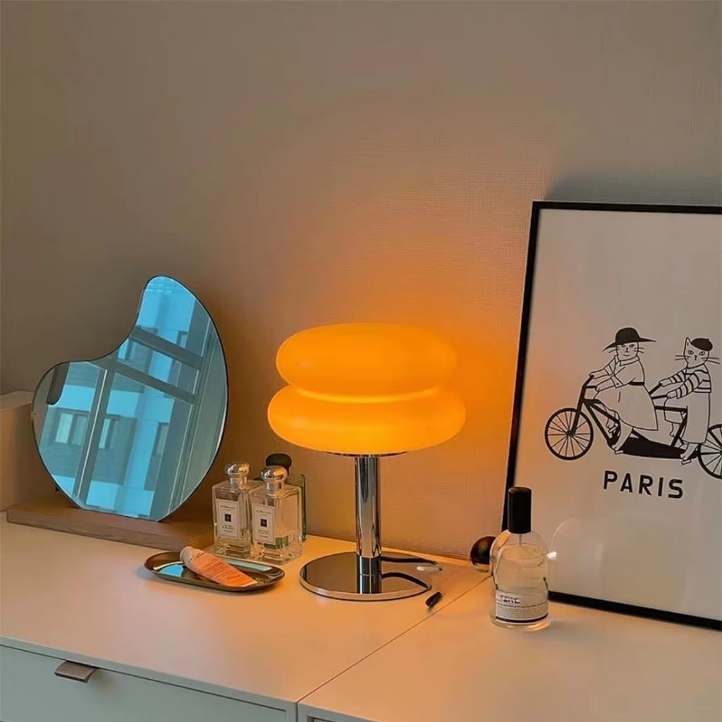 Bauhaus Orange Glass Table Lamp