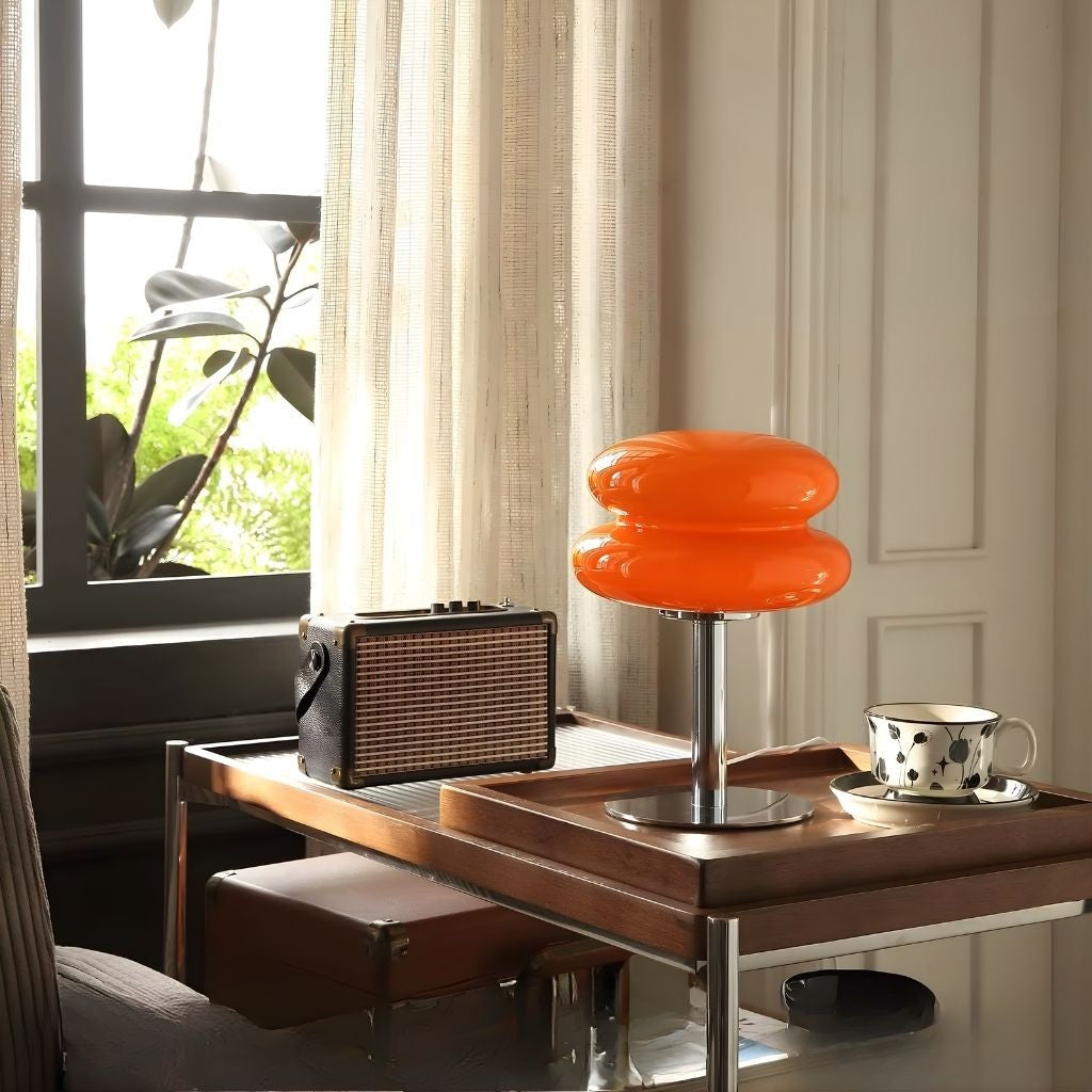 Bauhaus Orange Glass Table Lamp