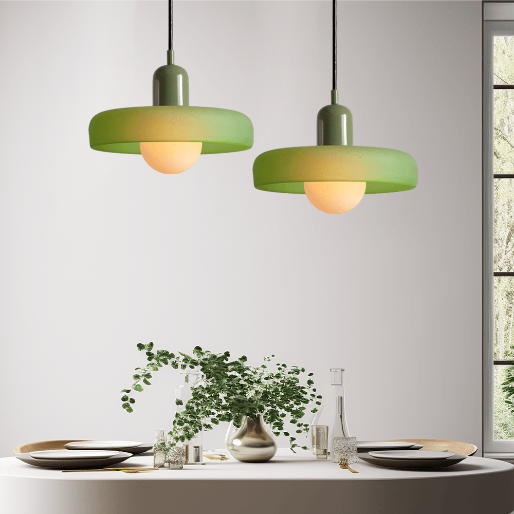 Bauhaus Pendant Light with Colored Glass Design Boldenn