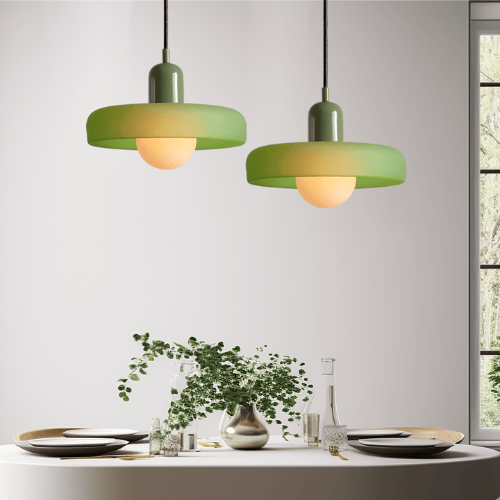 Bauhaus Pendant Light with Colored Glass Design Boldenn