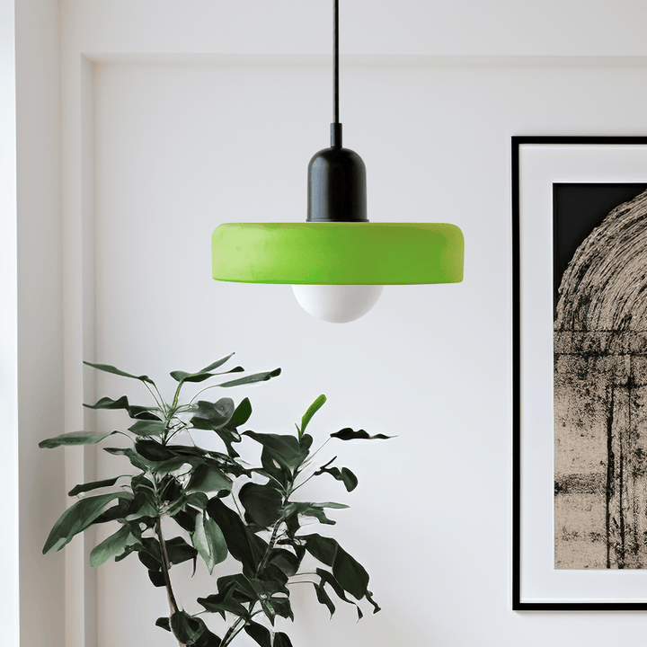 Bauhaus Pendant Light with Colored Glass Design Boldenn