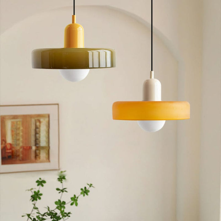 Bauhaus Pendant Light with Colored Glass Design Boldenn