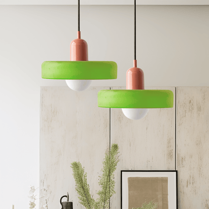 Bauhaus Pendant Light with Colored Glass Design Boldenn