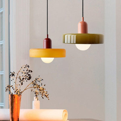 Bauhaus Pendant Light with Colored Glass Design Boldenn