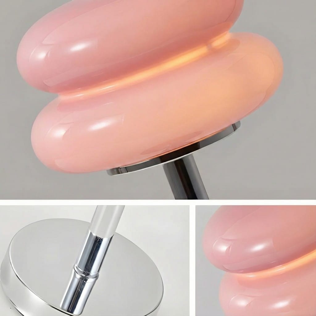 Bauhaus Pink Glass Table Lamp Boldenn