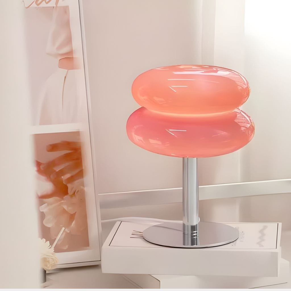 Bauhaus Pink Glass Table Lamp Boldenn