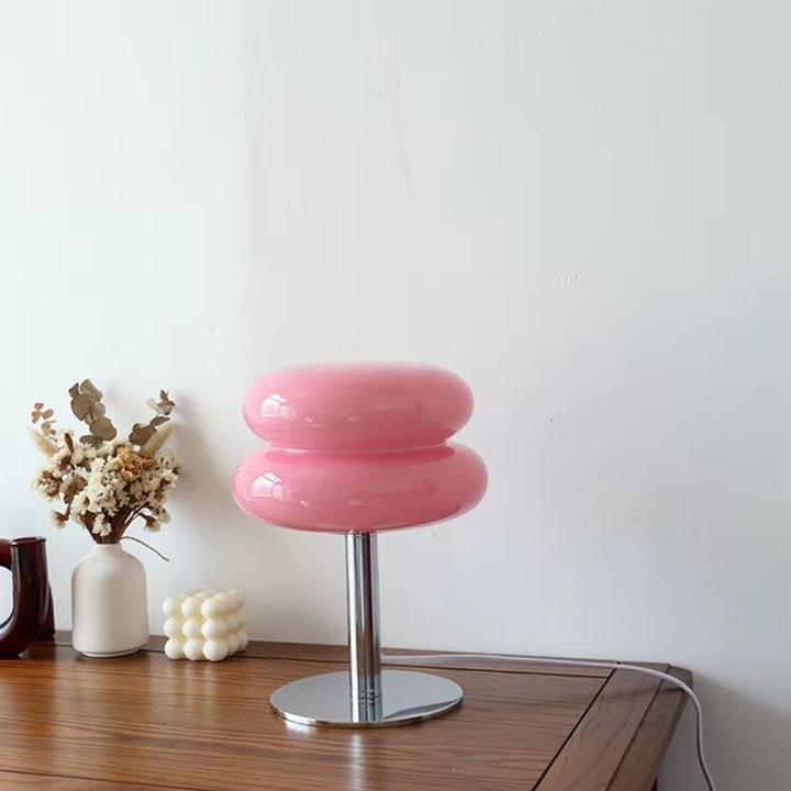 Bauhaus Pink Glass Table Lamp