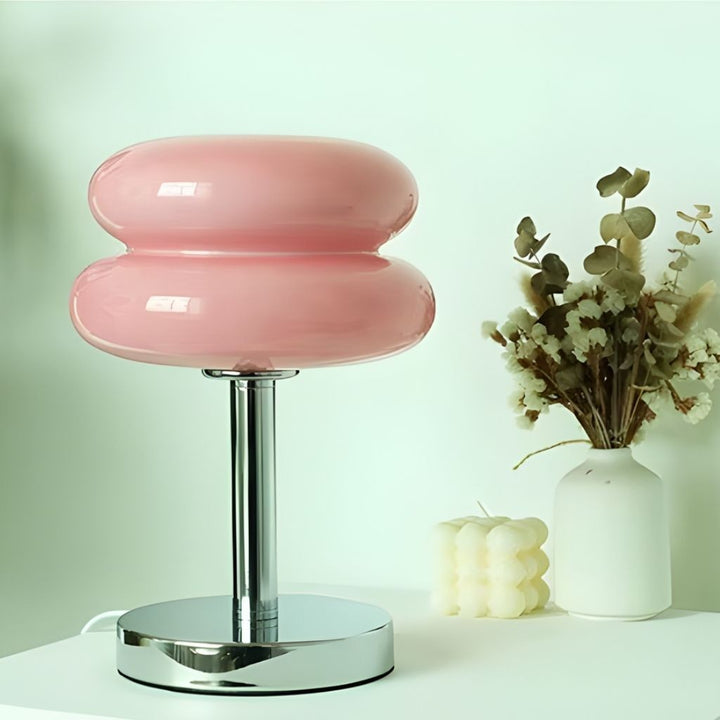 Bauhaus Pink Glass Table Lamp