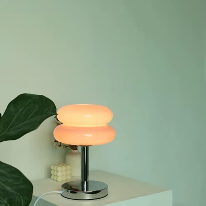 Bauhaus Pink Glass Table Lamp