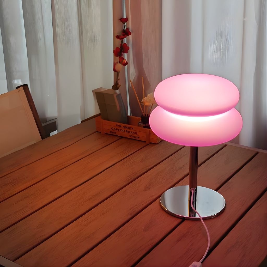 Bauhaus Pink Glass Table Lamp