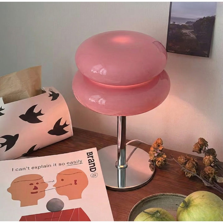 Bauhaus Pink Glass Table Lamp