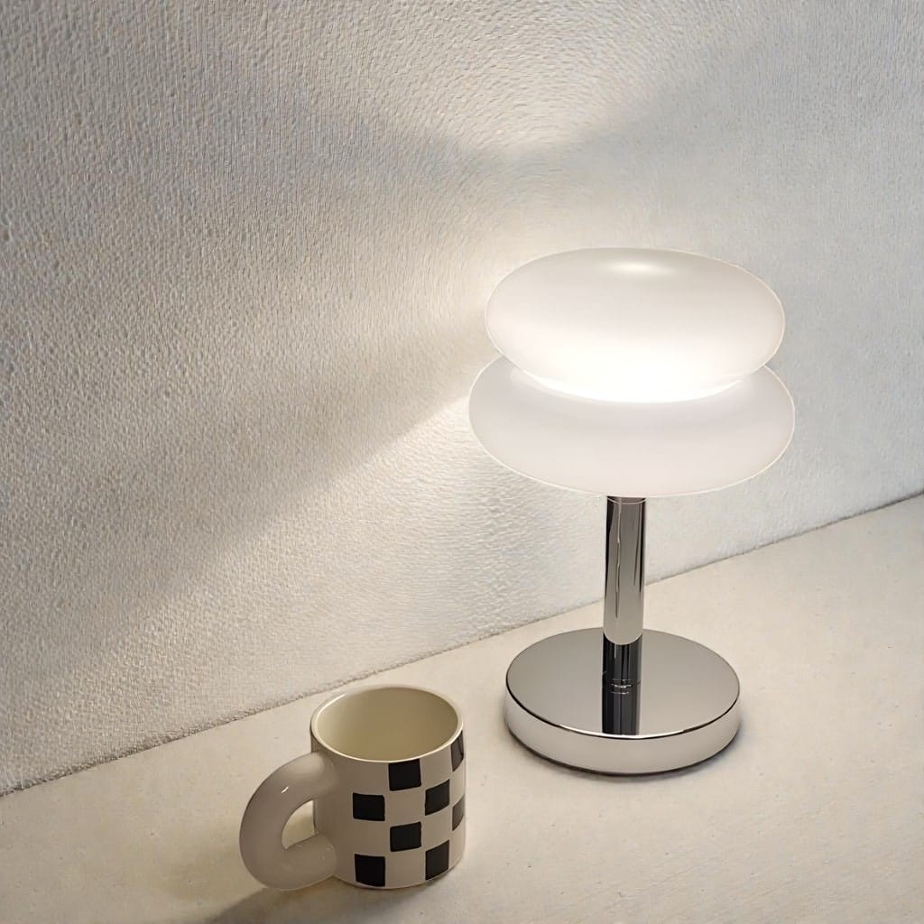 Bauhaus White Glass Table Lamp Boldenn