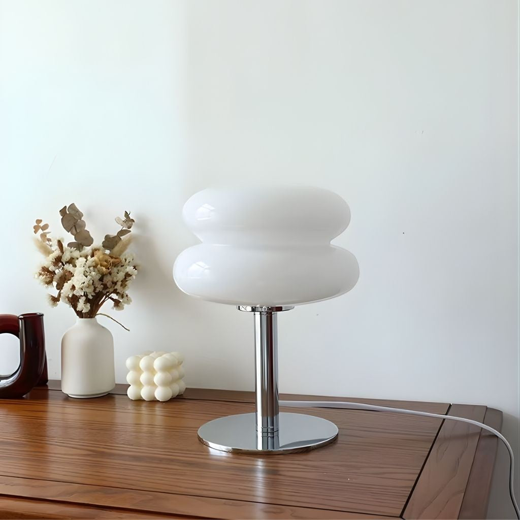 Bauhaus White Glass Table Lamp