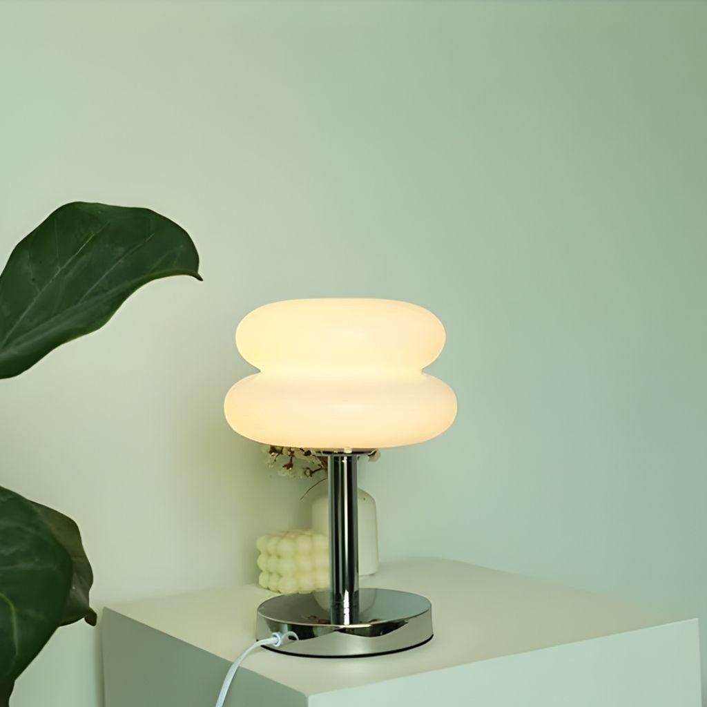 Bauhaus White Glass Table Lamp
