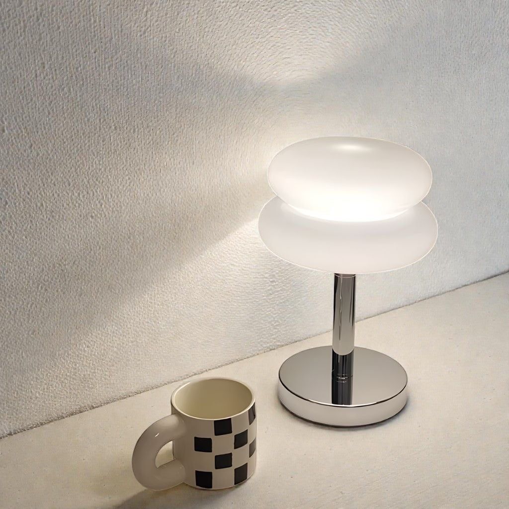 Bauhaus White Glass Table Lamp