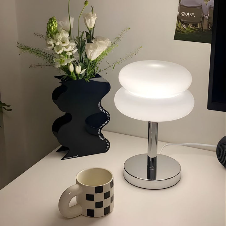 Bauhaus White Glass Table Lamp