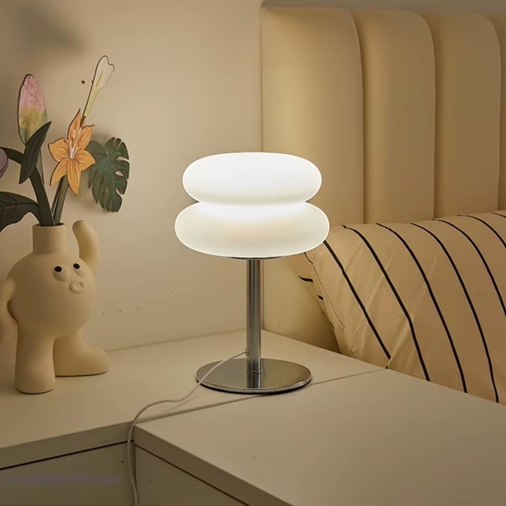 Bauhaus White Glass Table Lamp