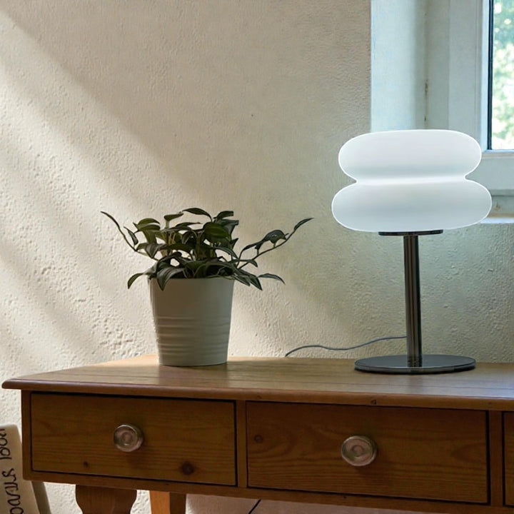 Bauhaus White Glass Table Lamp