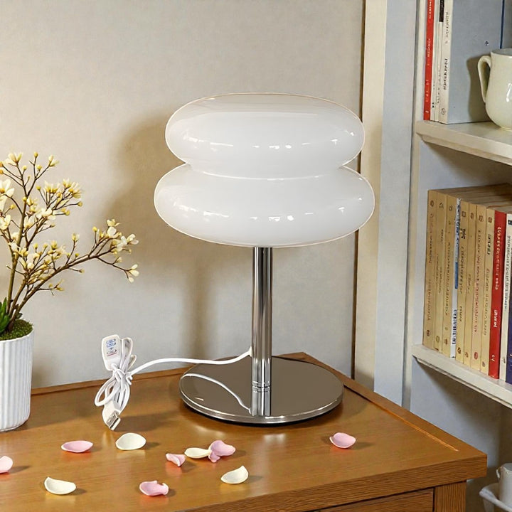 Bauhaus White Glass Table Lamp