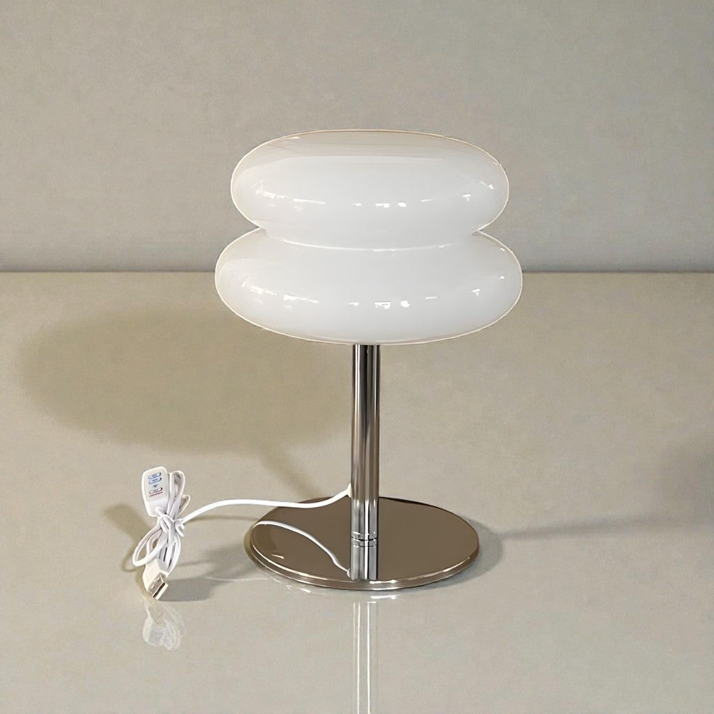 Bauhaus White Glass Table Lamp