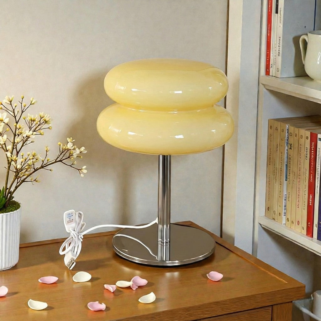 Bauhaus Yellow Glass Table Lamp