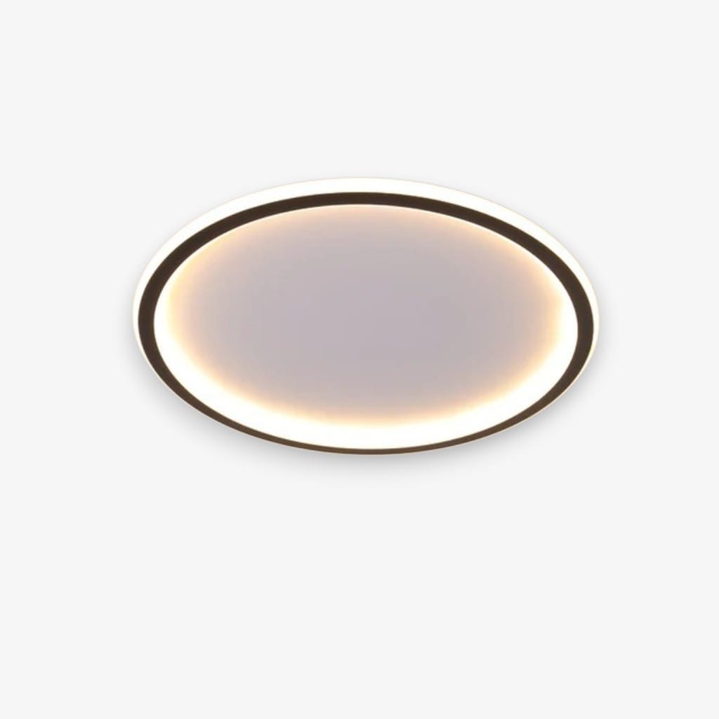Black Round Slim LED Flush Ceiling Light Boldenn