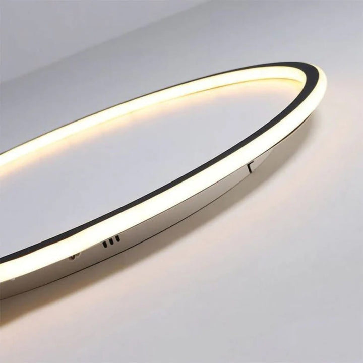 Black Round Slim LED Flush Ceiling Light Boldenn