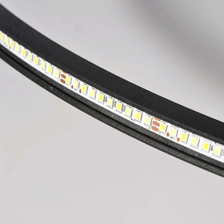 Black Round Slim LED Flush Ceiling Light Boldenn