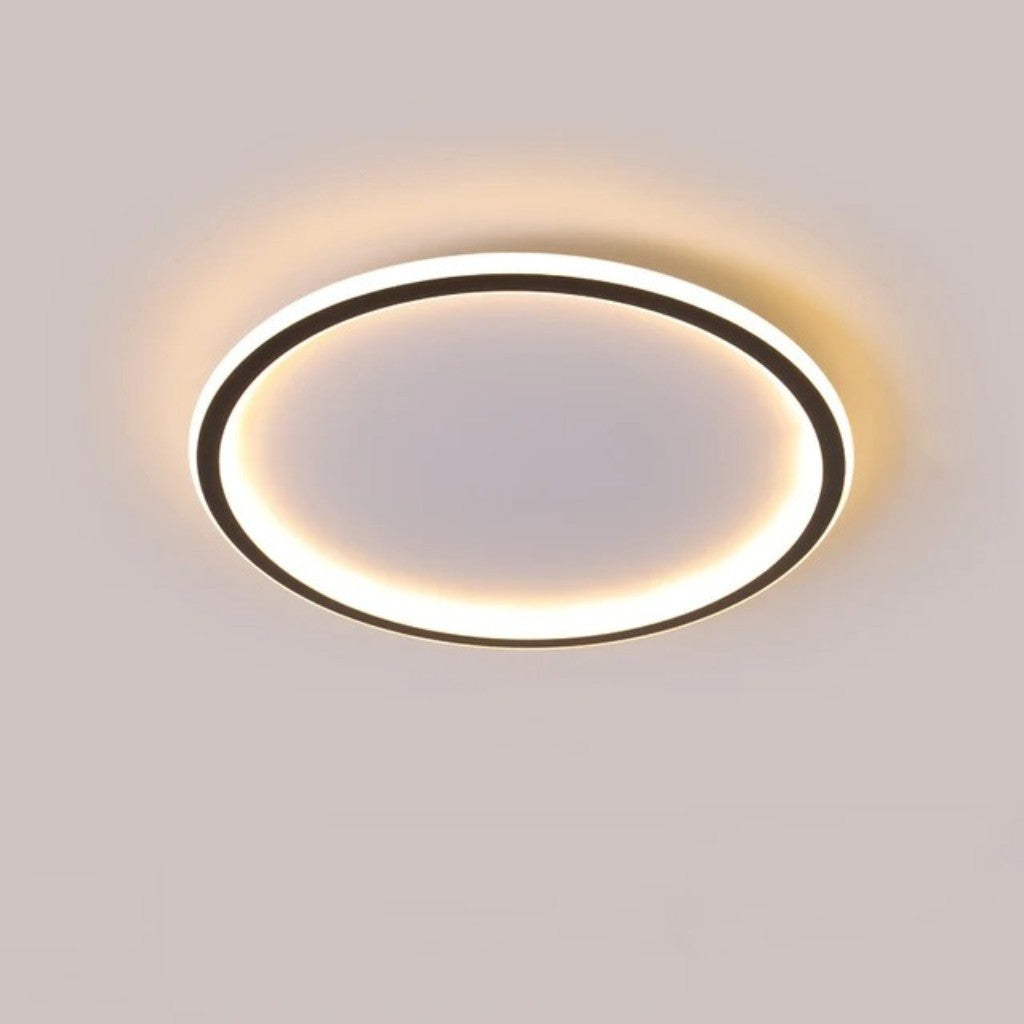 Black Round Slim LED Flush Ceiling Light