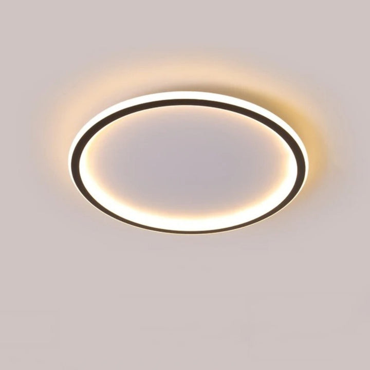 Black Round Slim LED Flush Ceiling Light