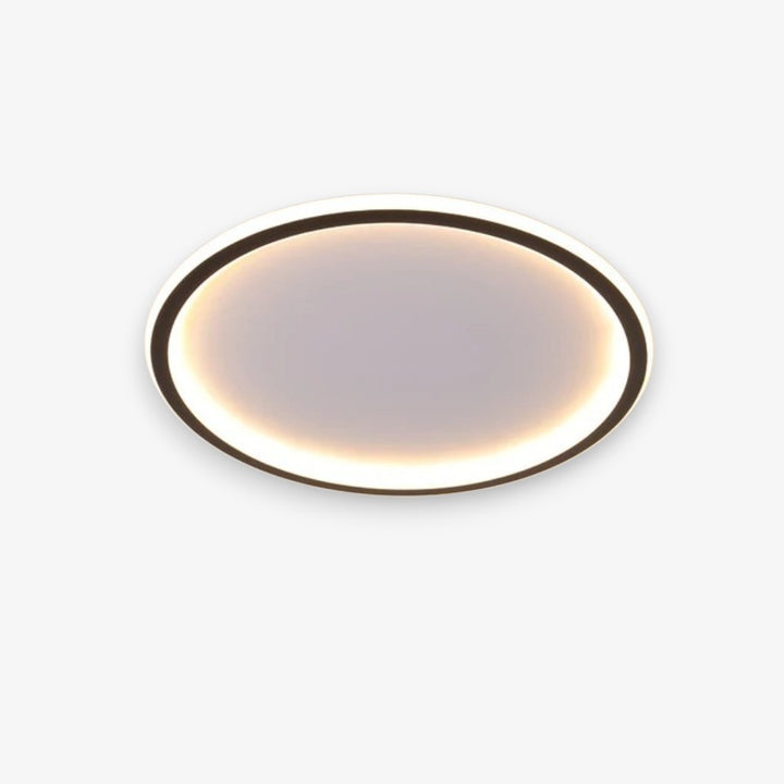 Black Round Slim LED Flush Ceiling Light