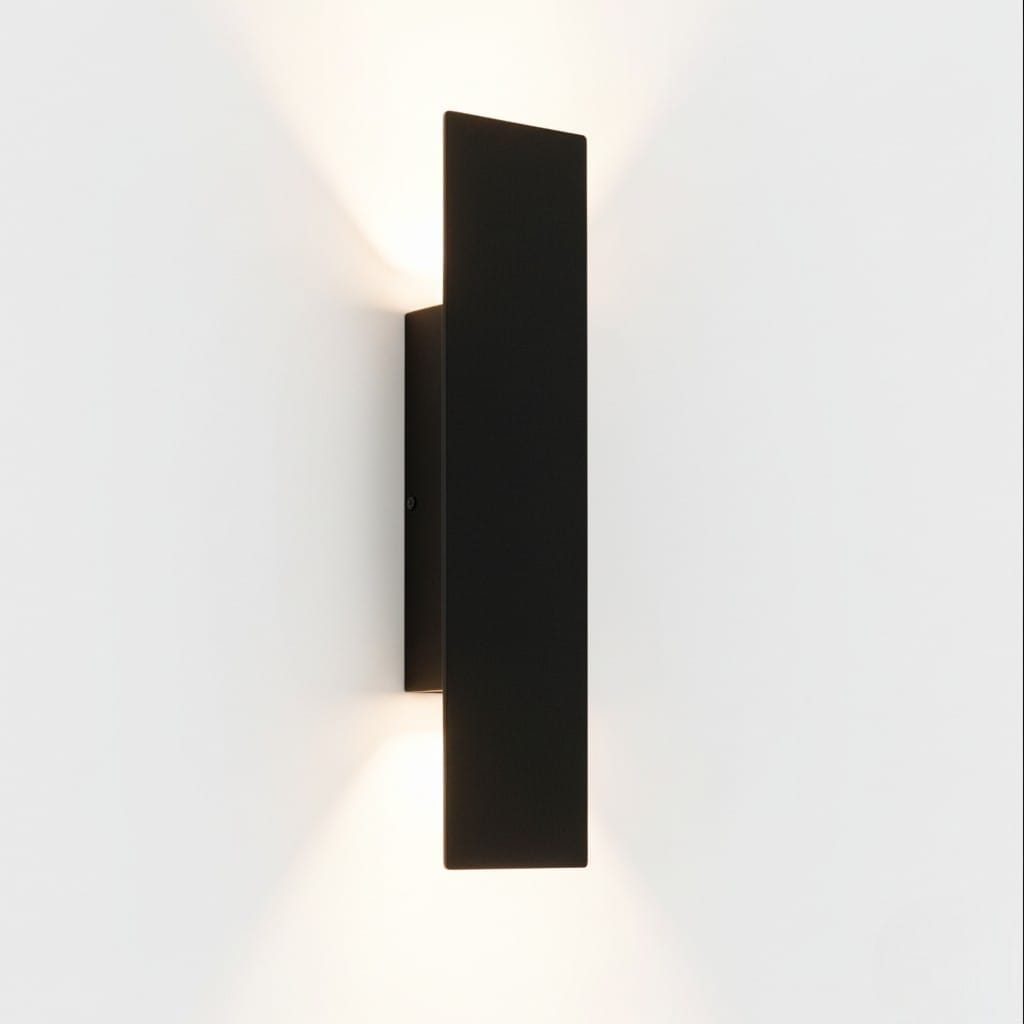 Black Up Down Outdoor Wall Light with Weatherproof Protection | RainWard Boldenn