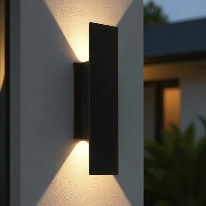 Black Up Down Outdoor Wall Light with Weatherproof Protection | RainWard Boldenn