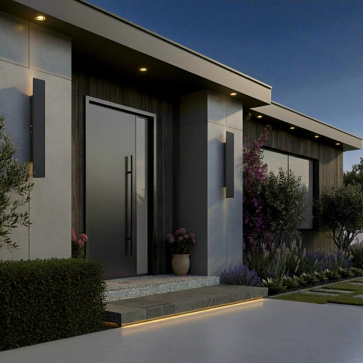 Black Up Down Outdoor Wall Light with Weatherproof Protection | RainWard Boldenn