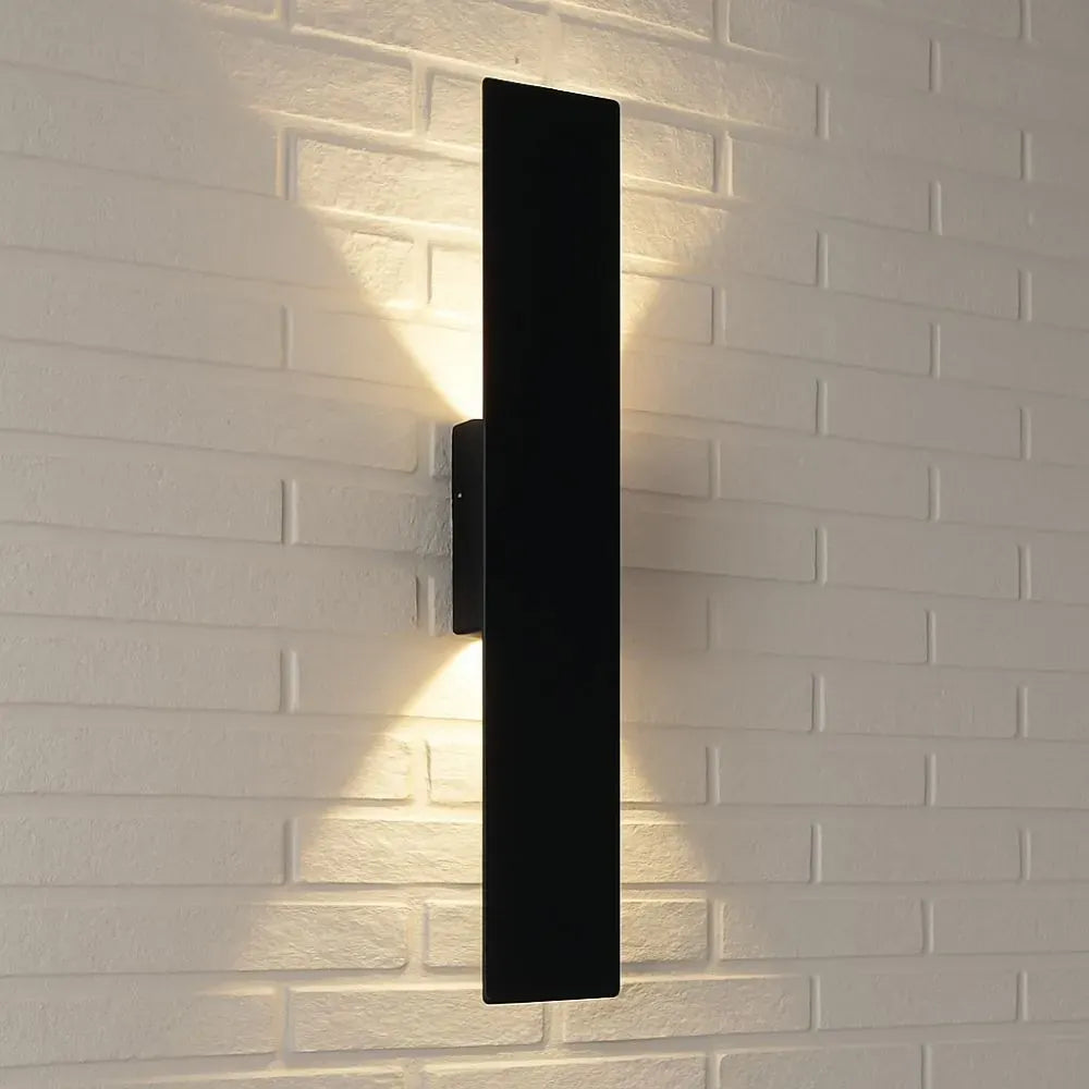 Black Up Down Outdoor Wall Light with Weatherproof Protection | RainWard Boldenn