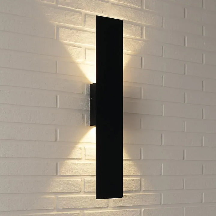 Black Up Down Outdoor Wall Light with Weatherproof Protection | RainWard Boldenn