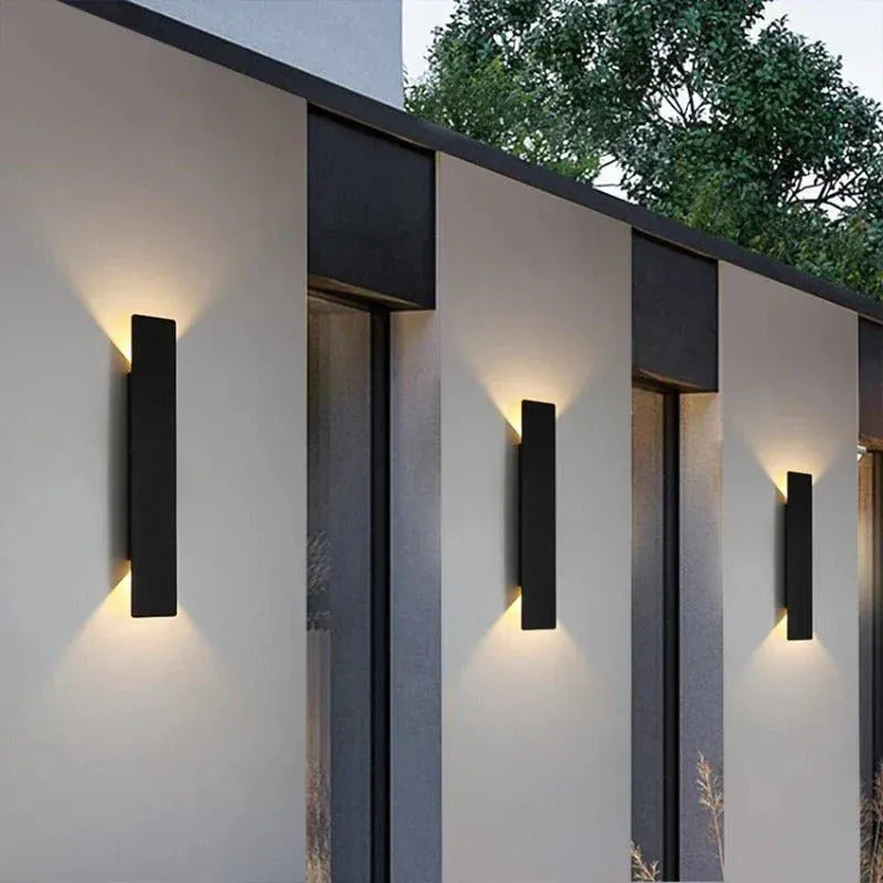 Black Up Down Outdoor Wall Light with Weatherproof Protection | RainWard Boldenn