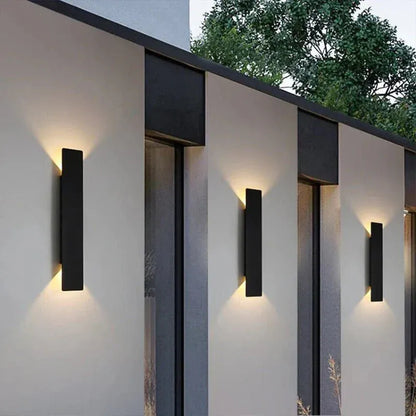 Black Up Down Outdoor Wall Light with Weatherproof Protection | RainWard Boldenn