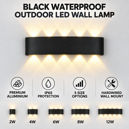 Black Waterproof Outdoor LED Wall Lamp