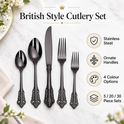 British Style Stainless Steel Cutlery Set – Classic Elegant Dining
