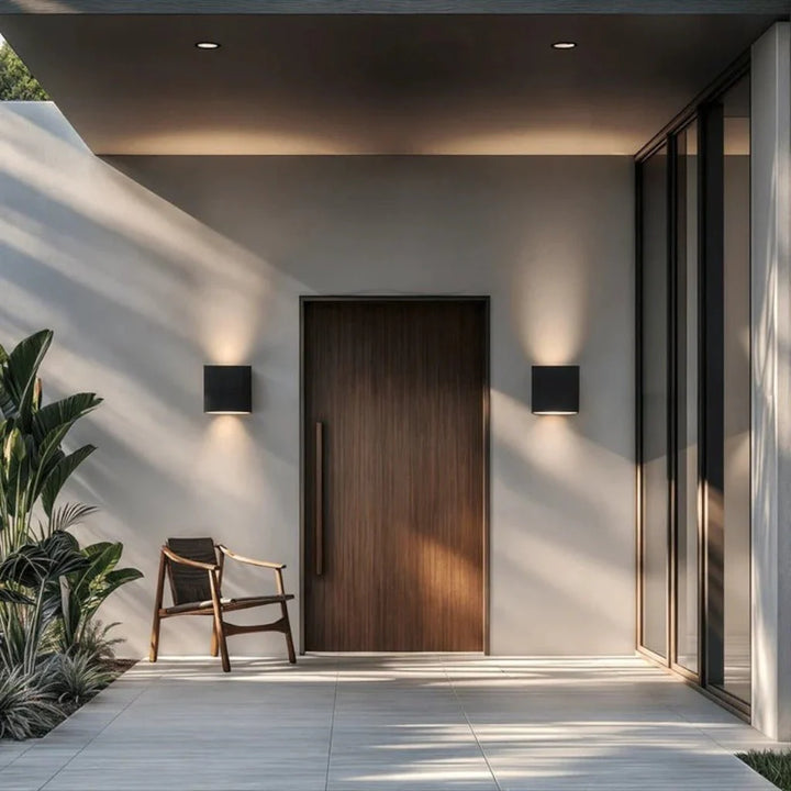 Brushed Waterproof Cube LED Up Down Wall Light